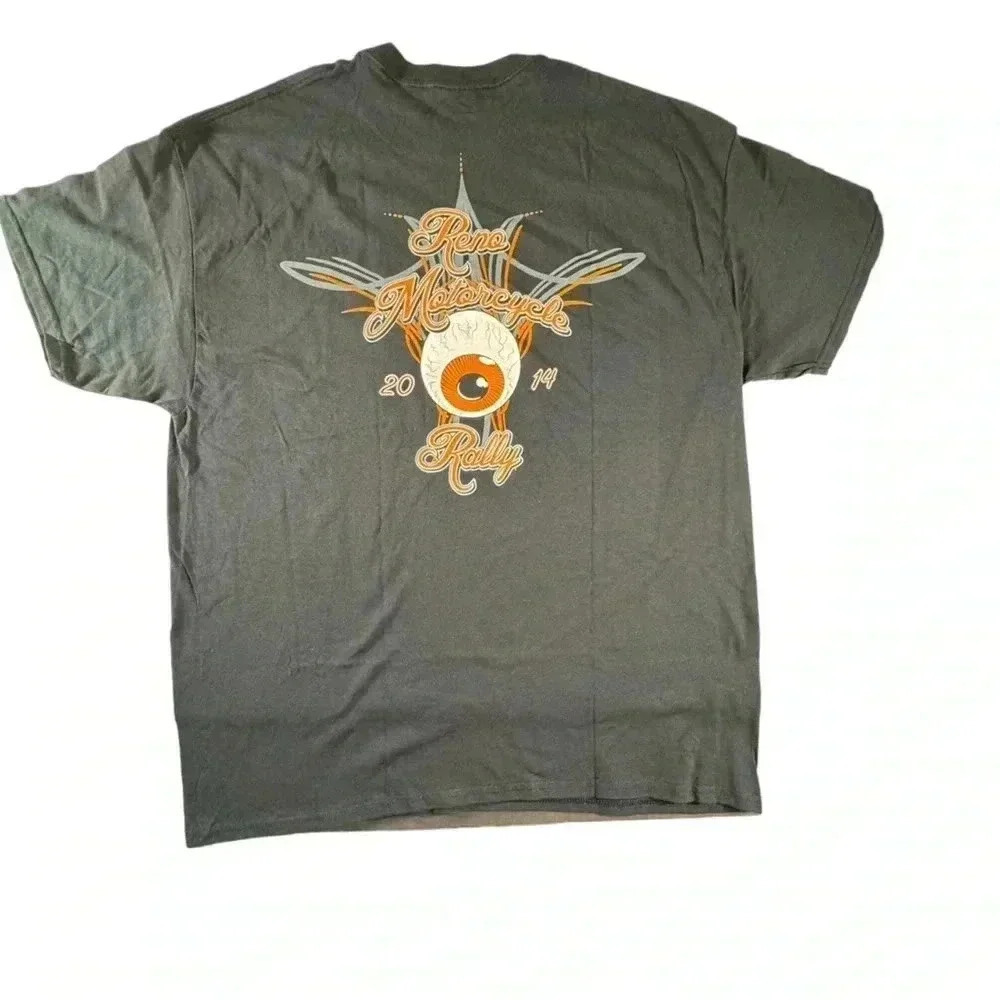 Reno Motorcycle Rally 2014 T Shirt Eyeball Bikers Bikes Men's XL Black - Picture 5 of 10